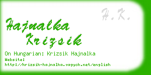 hajnalka krizsik business card